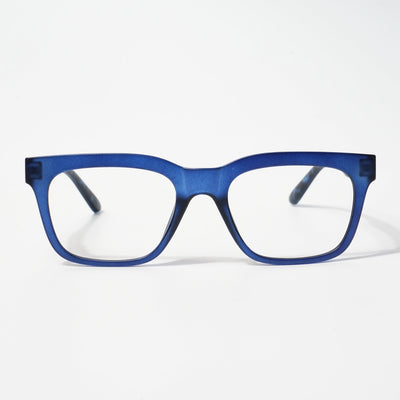 EyeJack Bell Bottom Matt Blue Rectangle Eyeglasses for Men & Women (62209CL437-C7)