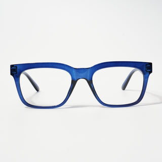 EyeJack Bell Bottom Shine Blue Rectangle Eyeglasses for Men & Women (62209CL438-C8)