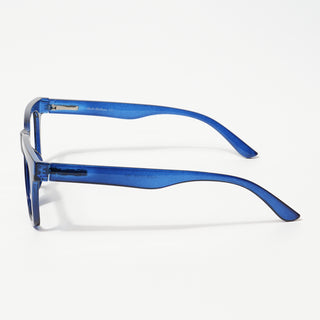 EyeJack Bell Bottom Shine Blue Rectangle Eyeglasses for Men & Women (62209CL438-C8)