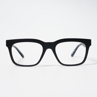 EyeJack Bell Bottom Matt Black Rectangle Eyeglasses for Men & Women (62209CL457-C10)