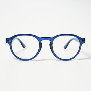 EyeJack Bell Bottom Shine Blue Round Eyeglasses for Men & Women (62210CL447-C8)