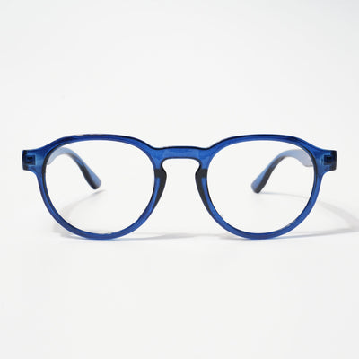 EyeJack Bell Bottom Shine Blue Round Eyeglasses for Men & Women (62210CL447-C8)