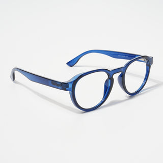 EyeJack Bell Bottom Shine Blue Round Eyeglasses for Men & Women (62210CL447-C8)