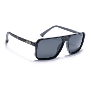 Eyejack Shine Black Square Polarized Sunglasses for Men & Women (6227PCL1115)