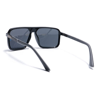 Eyejack Shine Black Square Polarized Sunglasses for Men & Women (6227PCL1115)