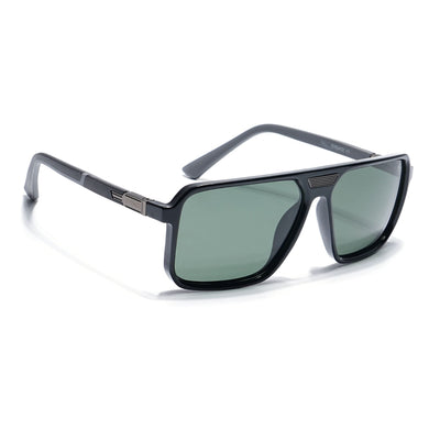 Eyejack Shine Black Square Polarized Sunglasses for Men & Women (6227PCL1117)