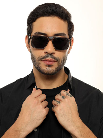 Eyejack Grey Square Polarized Sunglasses for Men & Women (6227PCL1118)