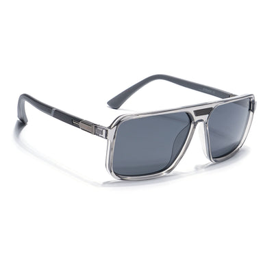 Eyejack Grey Square Polarized Sunglasses for Men & Women (6227PCL1118)