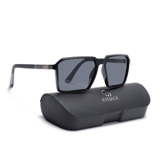 Eyejack Shine Black Square Polarized Sunglasses for Men & Women (6229PCL1120)