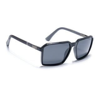 Eyejack Shine Black Square Polarized Sunglasses for Men & Women (6229PCL1120)