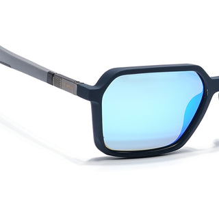 Eyejack Blue Square Polarized Sunglasses for Men & Women (6231PCL1130)