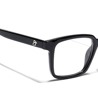Eyejack Shine Black Rectangle Eyeglasses for Men & Women (668801FCL2316)