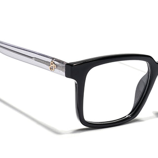 Eyejack Shine Black Rectangle Eyeglasses for Men & Women (668801FCL2317)