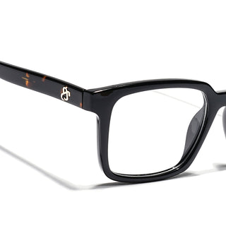 Eyejack Shine Black Rectangle Eyeglasses for Men & Women (668801FCL2318)