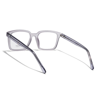 Eyejack Matt Grey Rectangle Eyeglasses for Men & Women (668801FCL2321)