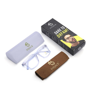 Eyejack Light Blue Rectangle Eyeglasses for Men & Women (668801FCL2323)