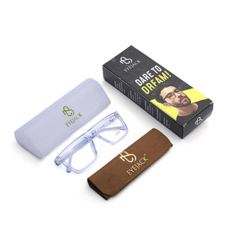 Eyejack Light Blue Wayfarer Eyeglasses for Men & Women (668802FCL2335)