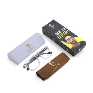 Eyejack Transparent Wayfarer Eyeglasses for Men & Women (668802FCL2338)