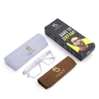 Eyejack Transparent Wayfarer Eyeglasses for Men & Women (668802FCL2339)