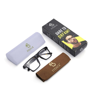 Eyejack Shine Black Wayfarer Eyeglasses for Men & Women (668803FCL2342)