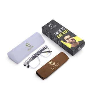 Eyejack Transparent Wayfarer Eyeglasses for Men & Women (668803FCL2350)