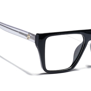 Eyejack Shine Black Wayfarer Eyeglasses for Men & Women (668804FCL2353)