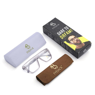 Eyejack Matt Grey Wayfarer Eyeglasses for Men & Women (668804FCL2357)