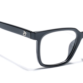 Eyejack Shine Black Square Eyeglasses for Men & Women (668805FCL2364)