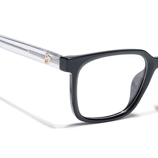 Eyejack Shine Black Square Eyeglasses for Men & Women (668805FCL2365)