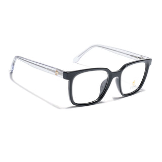 Eyejack Shine Black Square Eyeglasses for Men & Women (668805FCL2365)