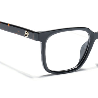 Eyejack Shine Black Square Eyeglasses for Men & Women (668805FCL2366)