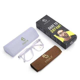 Eyejack Transparent Square Eyeglasses for Men & Women (668805FCL2375)