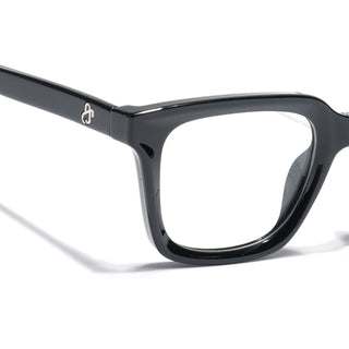 Eyejack Shine Black Square Eyeglasses for Men & Women (668806FCL2376)
