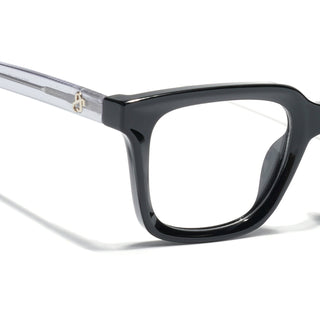 Eyejack Shine Black Square Eyeglasses for Men & Women (668806FCL2377)