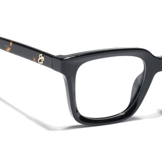 Eyejack Shine Black Square Eyeglasses for Men & Women (668806FCL2378)