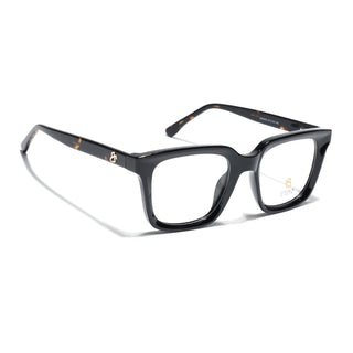 Eyejack Shine Black Square Eyeglasses for Men & Women (668806FCL2378)