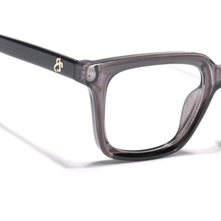 Eyejack Grey Square Eyeglasses for Men & Women (668806FCL2379)