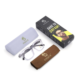 Eyejack Transparent Square Eyeglasses for Men & Women (668806FCL2386)