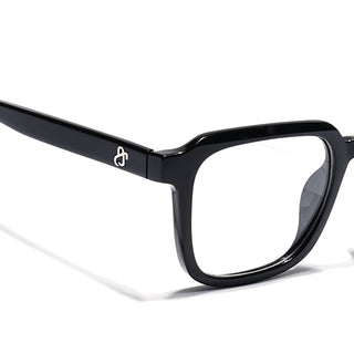 Eyejack Shine Black Square Eyeglasses for Men & Women (668807FCL2388)