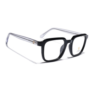 Eyejack Shine Black Square Eyeglasses for Men & Women (668807FCL2389)