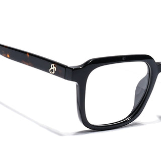 Eyejack Shine Black Square Eyeglasses for Men & Women (668807FCL2390)