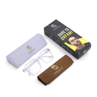 Eyejack Transparent Square Eyeglasses for Men & Women (668807FCL2399)
