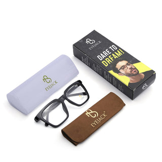 Eyejack Shine Black Wayfarer Eyeglasses for Men & Women (668808FCL2400)