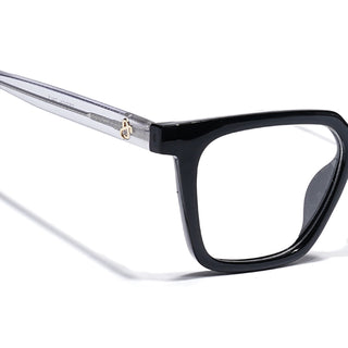 Eyejack Shine Black Wayfarer Eyeglasses for Men & Women (668808FCL2401)