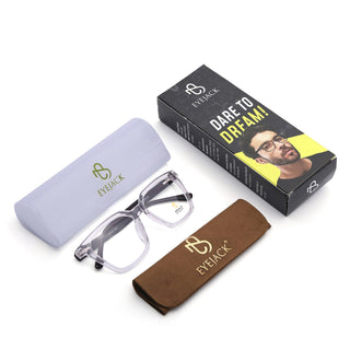 Eyejack Transparent Wayfarer Eyeglasses for Men & Women (668808FCL2410)