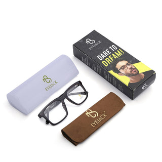 Eyejack Grey Wayfarer Eyeglasses for Men & Women (668809FCL2415)