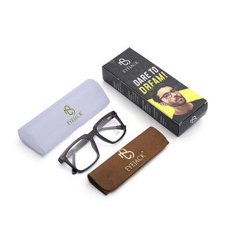 Eyejack Grey Wayfarer Eyeglasses for Men & Women (668809FCL2416)