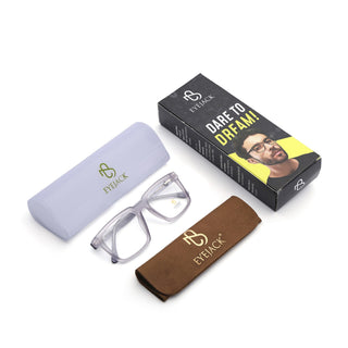 Eyejack Matt Grey Wayfarer Eyeglasses for Men & Women (668809FCL2417)