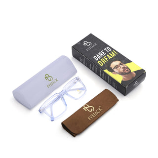 Eyejack Light Blue Wayfarer Eyeglasses for Men & Women (668809FCL2419)