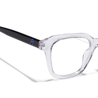 Eyejack Transparent Wayfarer Eyeglasses for Men & Women (668810FCL2434)